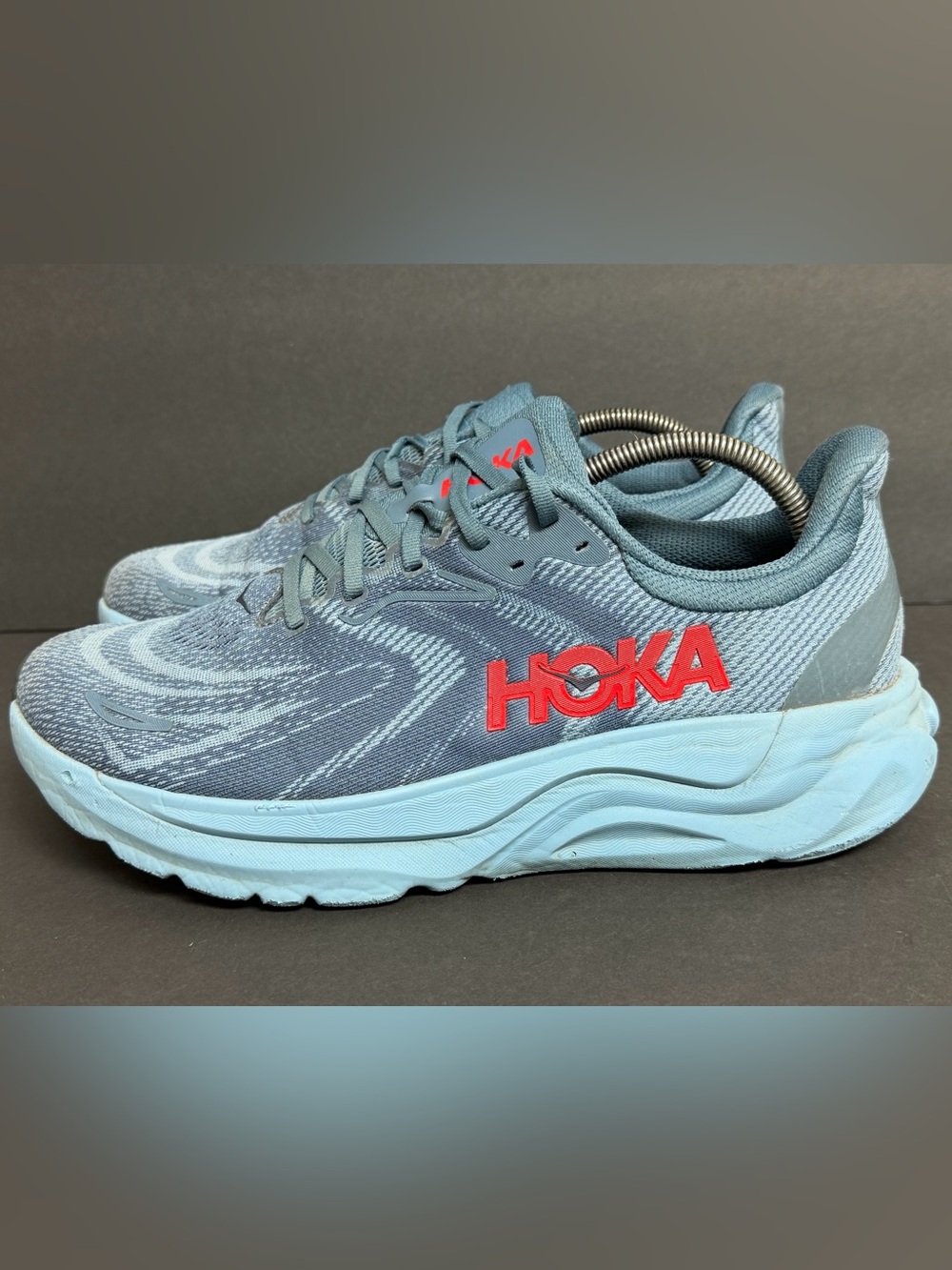 Hoka Arahi 8 Men's Size 10.5D Thunder Cloud Vermillion Running Shoes Sneakers